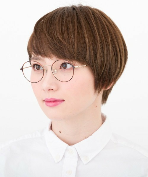 髪型 ショート メガネ