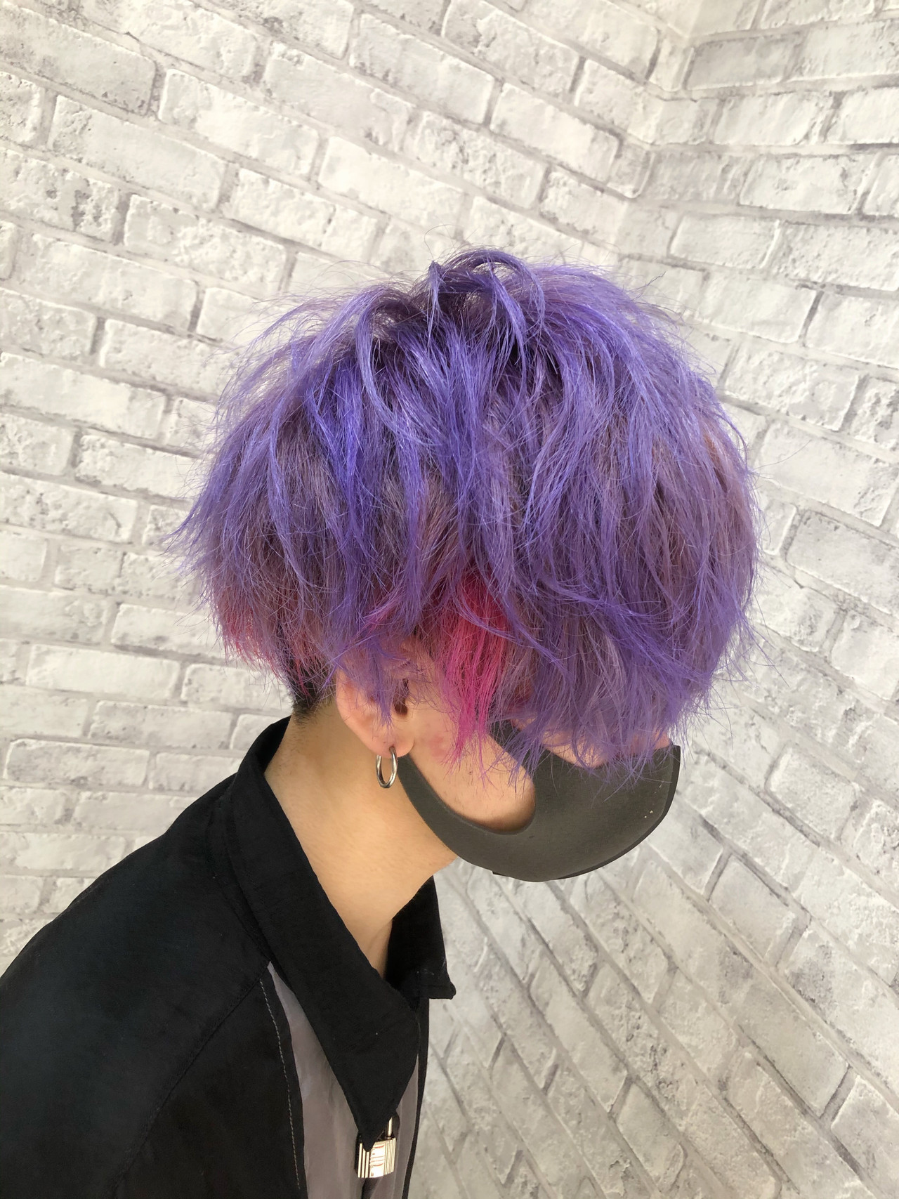 バタフライ 化粧 シーボード 髪の毛 紫 メンズ